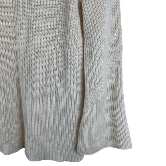 Loft Cream Tight Knit Open Relaxed Cardigan Sweater Womens XS Petite Fisherman - Picture 5 of 14